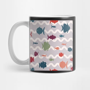 Fish galore in silver ocean Mug